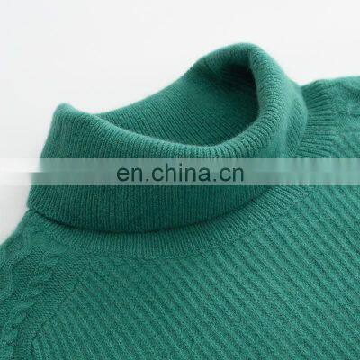 Women's Casual Winter Cashmere Turtleneck Sweaters Custom Rib Knitted Mock Neck Jumper Solid Pattern Pullovers With OEM Service photo-4