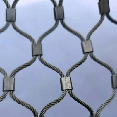 Stainless Steel Safety Building Protective Fall Roof Personal Construction Decoration Net Ferrule Knitted Beauty Flexible Wire Rope Cable Mesh for Zoo Enclosure