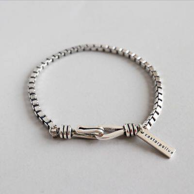 New 925 Sterling Silver Simple Style Bracelet Charm Geometric Shape Woman Bracelet Birthday Gift Exquisite Accessories Jewelry photo-3