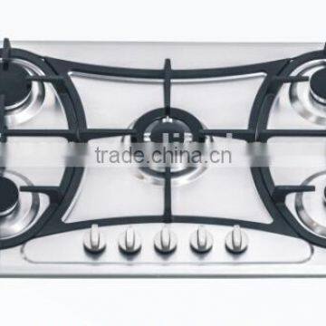 five burner stainless steel built in gas stove