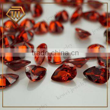 Synthetic gems 4*6 pear cut garnet cz for jewelry