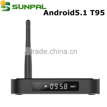 Android 5.1 Lollipop tv box 1GB/8GB 2GB/8GB metal casing S905 T95 smart box arabic USA iptv box