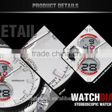 Stainless Steel Band Men's Quartz Watches Business Casual Men's Big Crown Men's Wristwatches MIDDLELAND 8018 photo-2