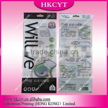 Plastic BOPP header bag with hand hole/custom printed header bag