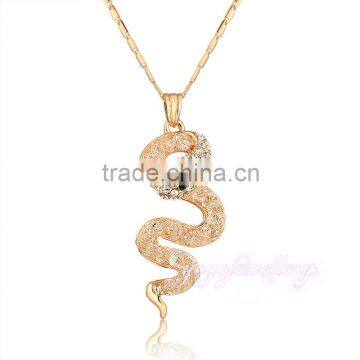 Best selling products crystal women gold snake necklace