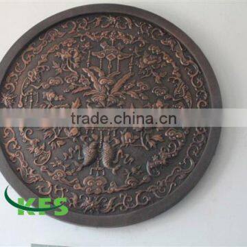 Bronze round flower relief sculpture