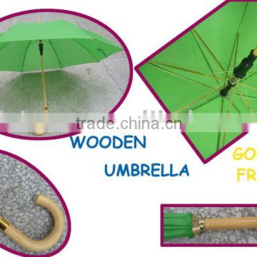 wooden straight umbrella light color