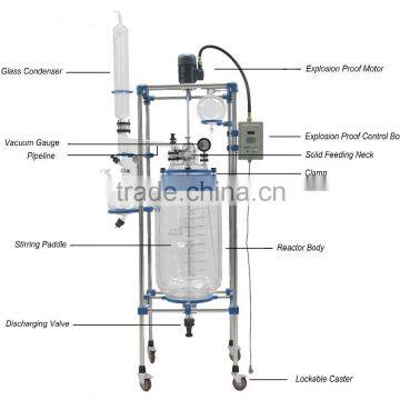glass reactor jacketed chemical jacketed glass reactor for laborotary