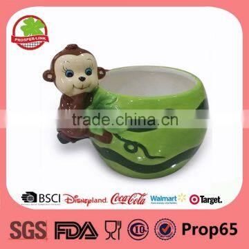 Monkey 3D easter candy bowl ceramic