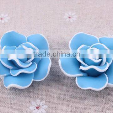 Wow!!Wholesale Mixed color clay flower beads!Fashion rose flower clay beads for DIY fashion jewelrys!! Cheapest!! !!