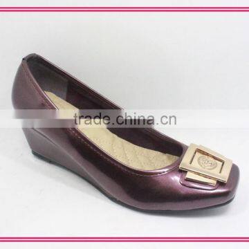 Wholesale big buckle platform wedge heel women shoes