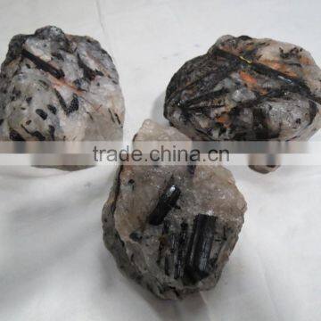 Black Rutilated Quartz Rough Stone