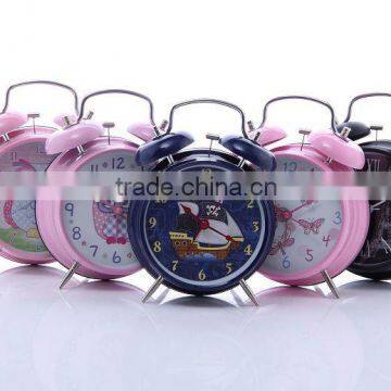 decorative mini double bell metal alarm clock for kids alarm clock