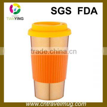 16oz copper Stainless Steel thermal coffee cup wholesale with silicone lid and coating