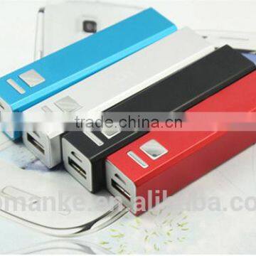 Hot selling alloy case lipstick power bank 2600mah with led display