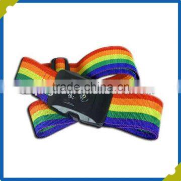 Customized nylon or polyester luggage belt suitcase belt with plastic TSA digital password lock buckle