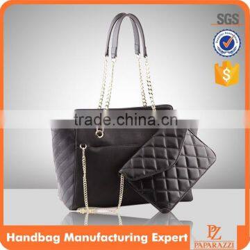 M5108 Designer fashion lady guangzhou pu quilted black purses and handbags tote bag factory