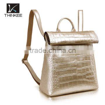 China suppliers wholesale cheap genuine cowhide leather bag women backpack bag