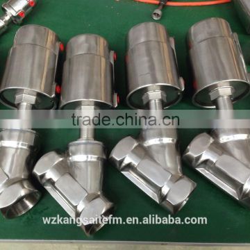 Pneumatic threaded angle seat valves