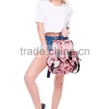 2016 3d Printed Lips Dot Tongue Vintage Canvas Rucksacks Cute School Satchel Rucksack Backpack Campus Bag photo-6