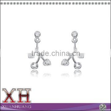 Sterling Silver Clear Cubic Zirconia Vine Stud Earrings Wholesale