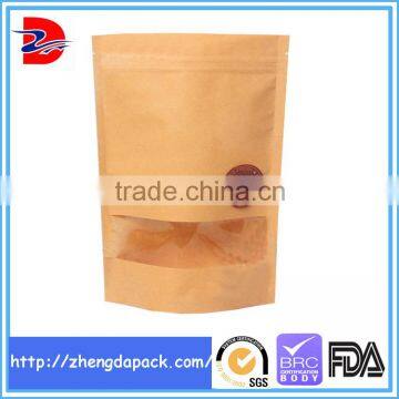 manufacturer price food brown kraft paper bag with zipper