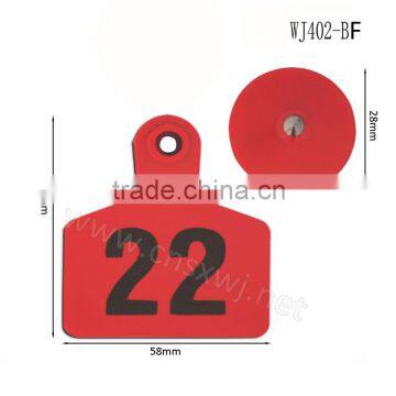 Plastic TPU ear tag with metal Neil male tag WJ402-BF