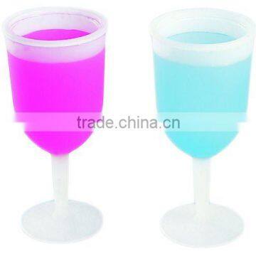 12OZ double wall goblet ice cup plastic wine cup