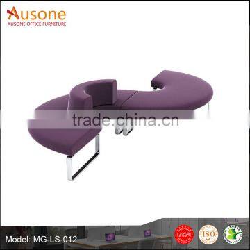 Purple Special Shape Public Waiting Seating Leisure Sofa