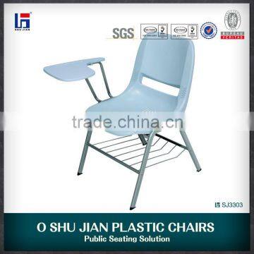 Plastic writing chair student chair with writing pad