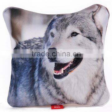 Wolf leather decorative pillow with Insert for sofa 30cm                        
                                                                                Supplier's Choice