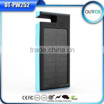 Outdoor Travel Waterproof Solar Power Bank charger 8000mah For Mobile Phone