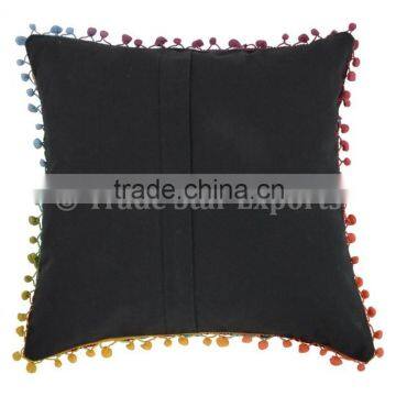 Uzbekistan Suzani Pillow Cover Decorative Throw Pillow Case Indian Cushion Cover Boho Pom Pom Cushions photo-3
