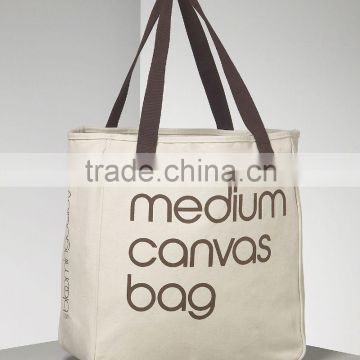 printed canvas tote with adjustable shoulder strap