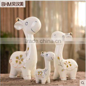 Loverly hollow out gold gild ceramic caft deer animal decoration for gifts