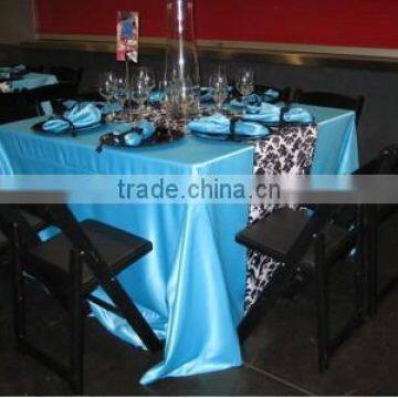 Elegant shiny satin plain table cloth for wedding