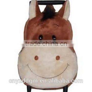 plush kids trolley backpack/plush animal backpack with trolley