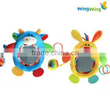 wholesale cute soft baby mirror rattle toy