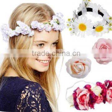 Fashion Wedding flower Artificial flower head wreath for wedding bridal headdress Hairbands headband flower