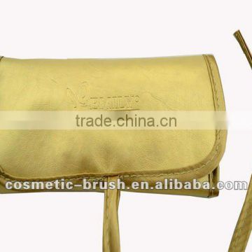 Professional 2012 best seller gold color PU cosmetic makeup bag/pouch