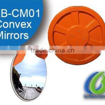 Red/Orange traffic safety convex mirror