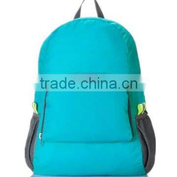 easy carry polyester foldable travel backpack with two layers