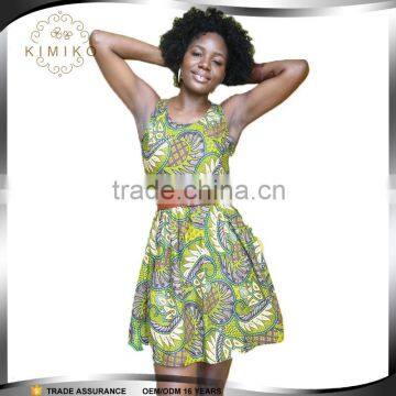 2016 African Dress For Women, African Print Dress With Green Pattern