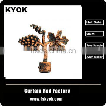2014 hot sale fashionable carved wood finials crystal glass finials for curtain rods decorative iron finials