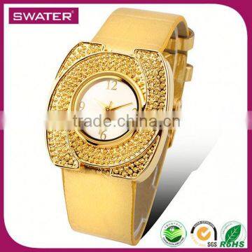 Alibaba Express Wholesale Gold Leather Stylish Girls Watch