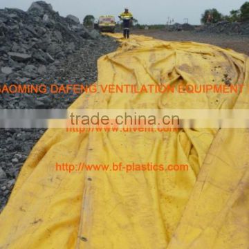 yellow layflat mine ventilation duct