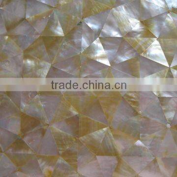 Irregular triangle mother of pearl mosaic tile yellow selection