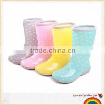 girls fashion lovely dot color rain boots half boots