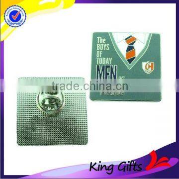 Custom nickel clothes square shaped hard enamel lapel pin