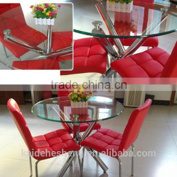 modern rectangle lacquer tempered glass table and chair dining